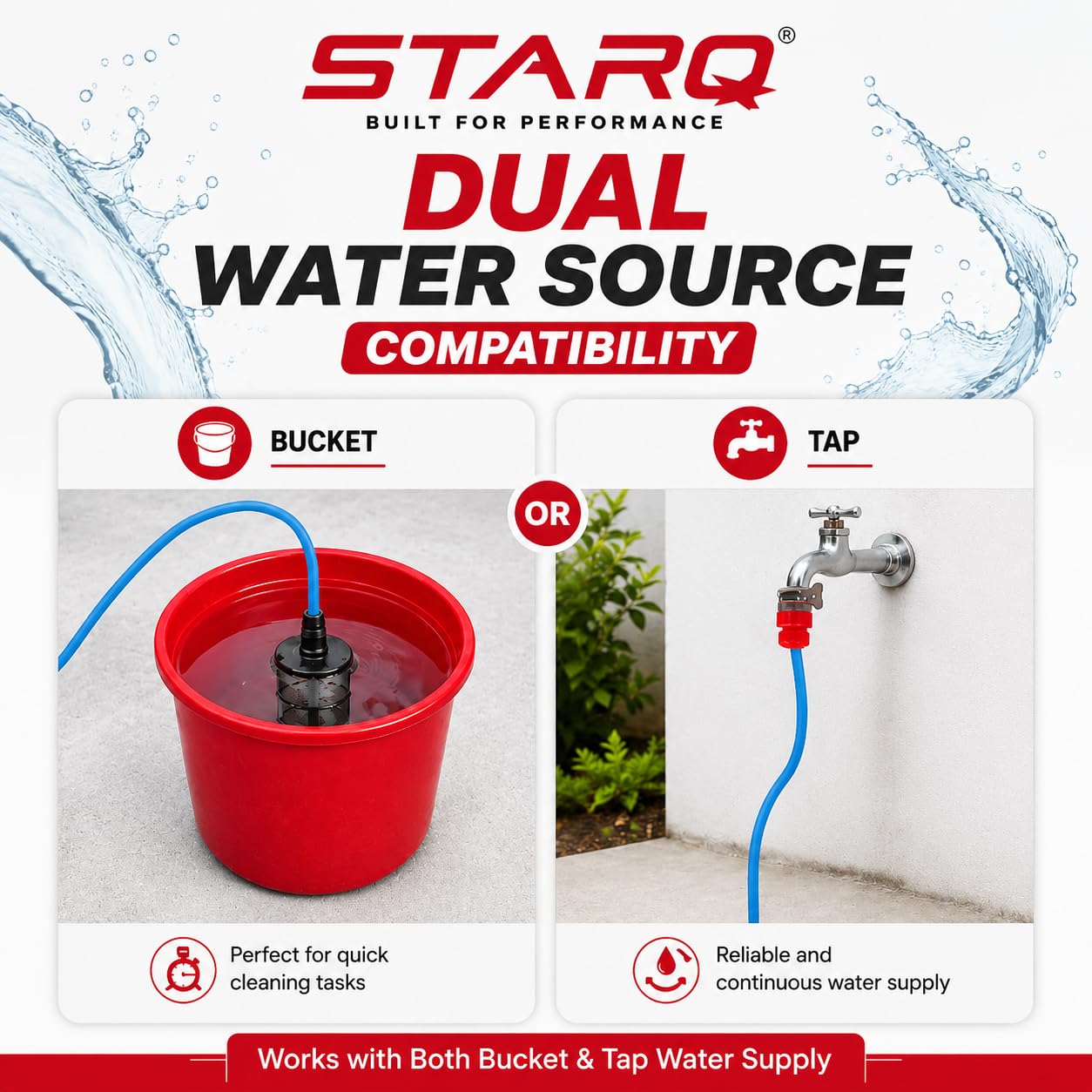 STARQ AWP 2.8 High Pressure Washer 2800W, 350 Bar, 12L/Min Flow, 8M Hose Pipe, Portable Car, Bike & Home Cleaner with Pressure Control Knob 3