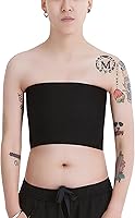 Vista 1 de Tomboy Trans Lesbiana sin tirantes Plus Size Chest Binder Top con banda elástica de 7.9 in