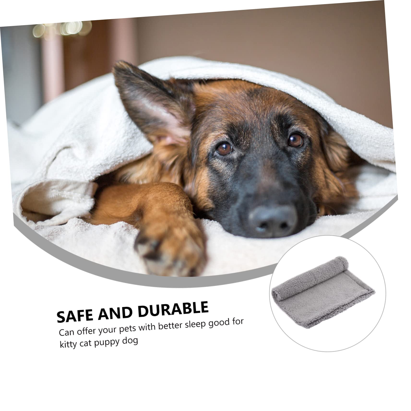 ibasenice Cozy Dog Puppy Blanket Warm Fleece Pet Mat for Winter Soft Cushion for Dogs Cats Puppies for Beds Cages Sofas and Cars Pet Mat Supplies Grey