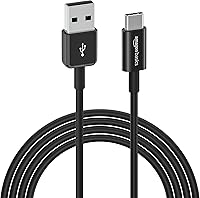 Amazon Basics 6ft USB-C to USB-A 2.0 Cable: USB-IF Certified, 15W Fast Charging, 480Mbps Data Transfer for iPhone 16/15, Samsung Galaxy, iPad, Laptops - Black