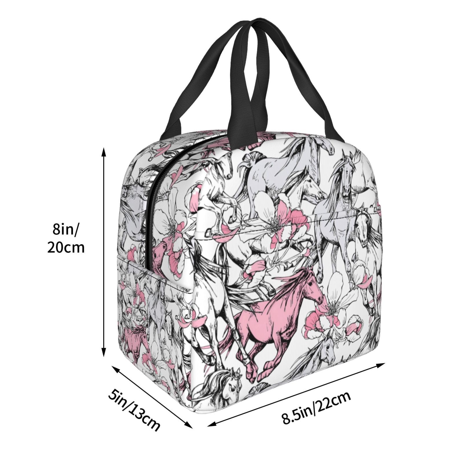ランチバック Amazon｜Chioee ランチバッグ 弁当袋 馬柄 ピンク 弁当箱入れ トート