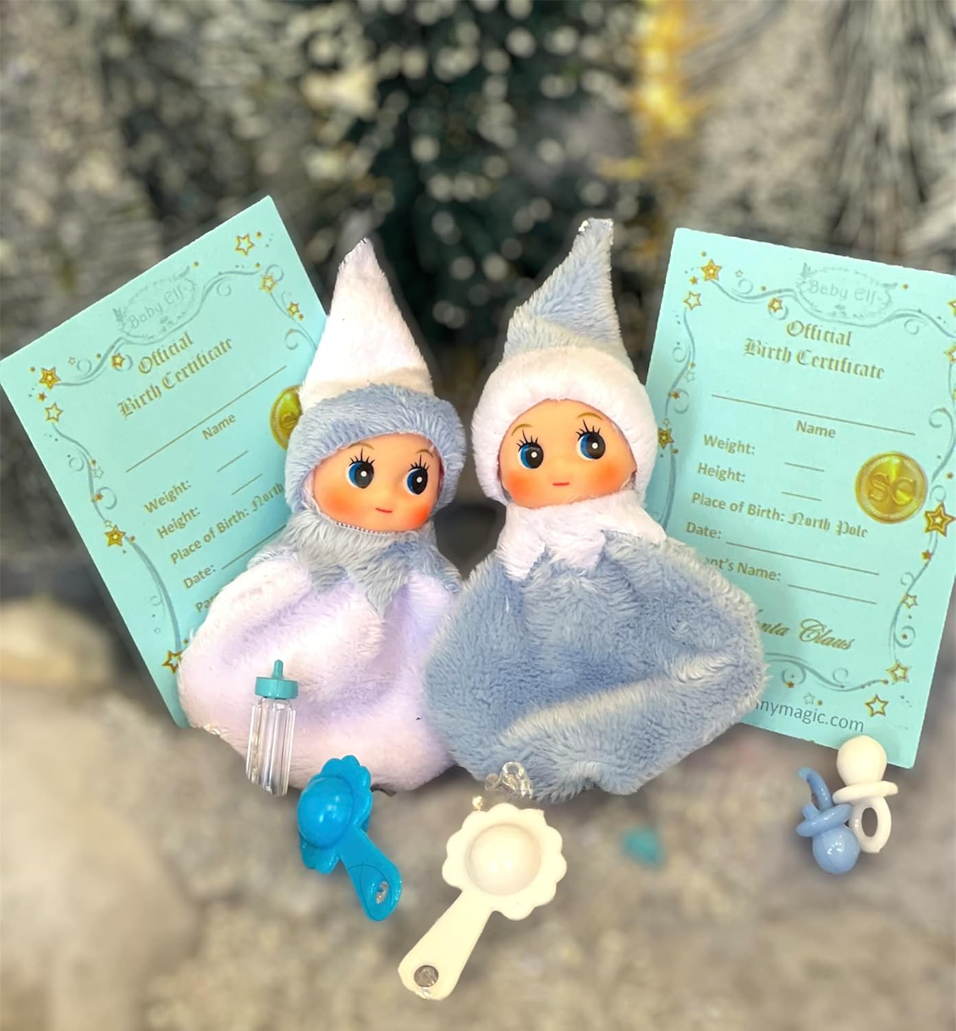 Baby elf twins winter and frost