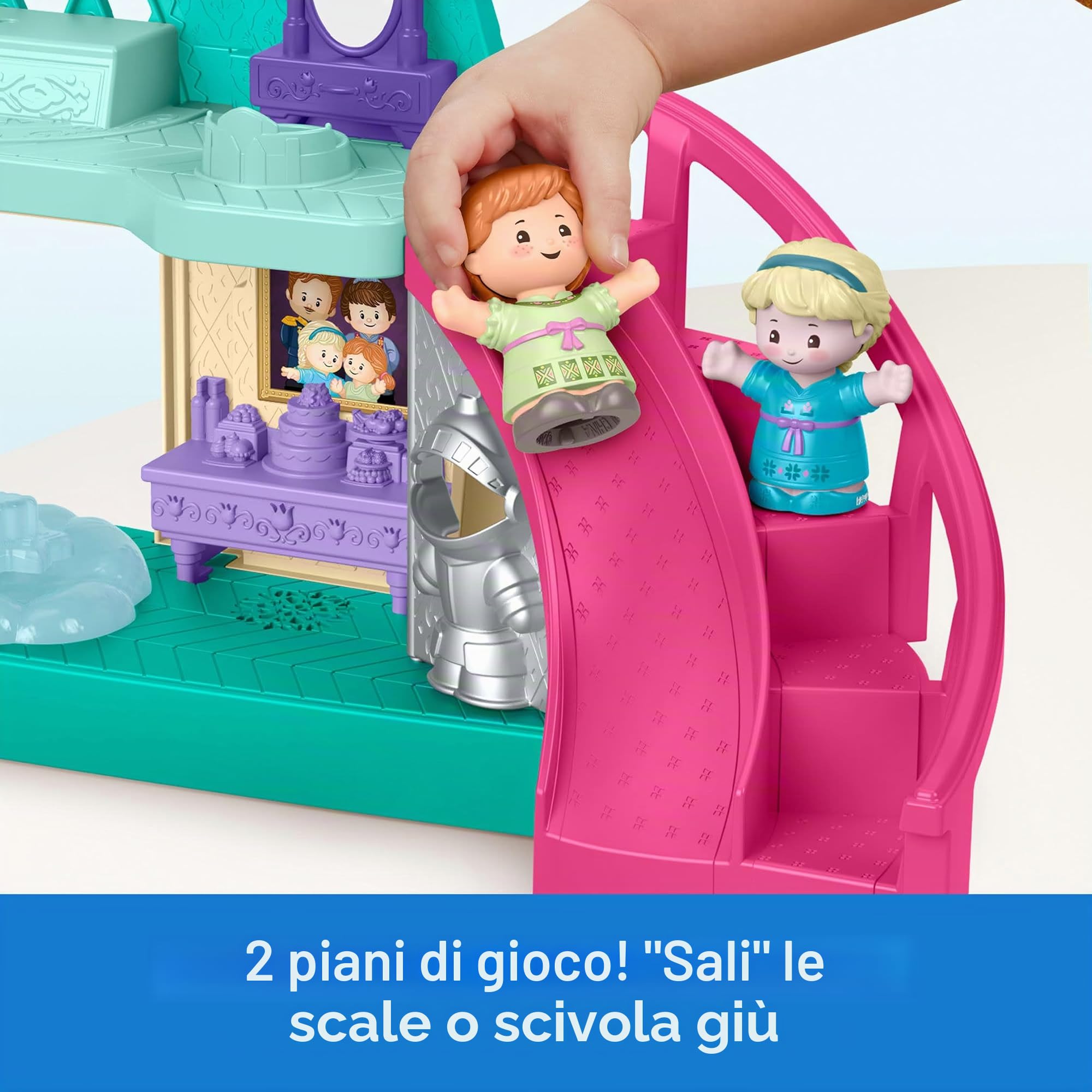 Fisher-Price Little People Disney Frozen Arendelle Castle Playset | Figure di Anna ed Elsa incluse, luci e suoni per fingere di giocare, giocattolo per bambini dai 18 mesi in su