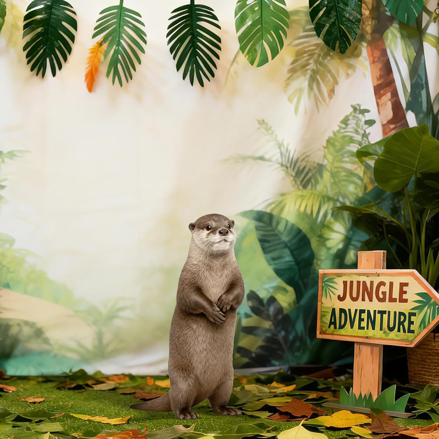1.4FT Otter Cardboard Cutout Life-Size Animal Cutout Realistic River Wildlife Photo Booth Prop Decor for Parties, Zoo-Themed Events, Classrooms, Birthday Decoration Supplies 8.9 x 15.75 Inches image 5