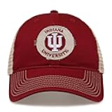 One Size Fits Most NCAA Licensed, Indiana Hoosiers Circle Trucker Mesh Hat, Cardinal/Khaki