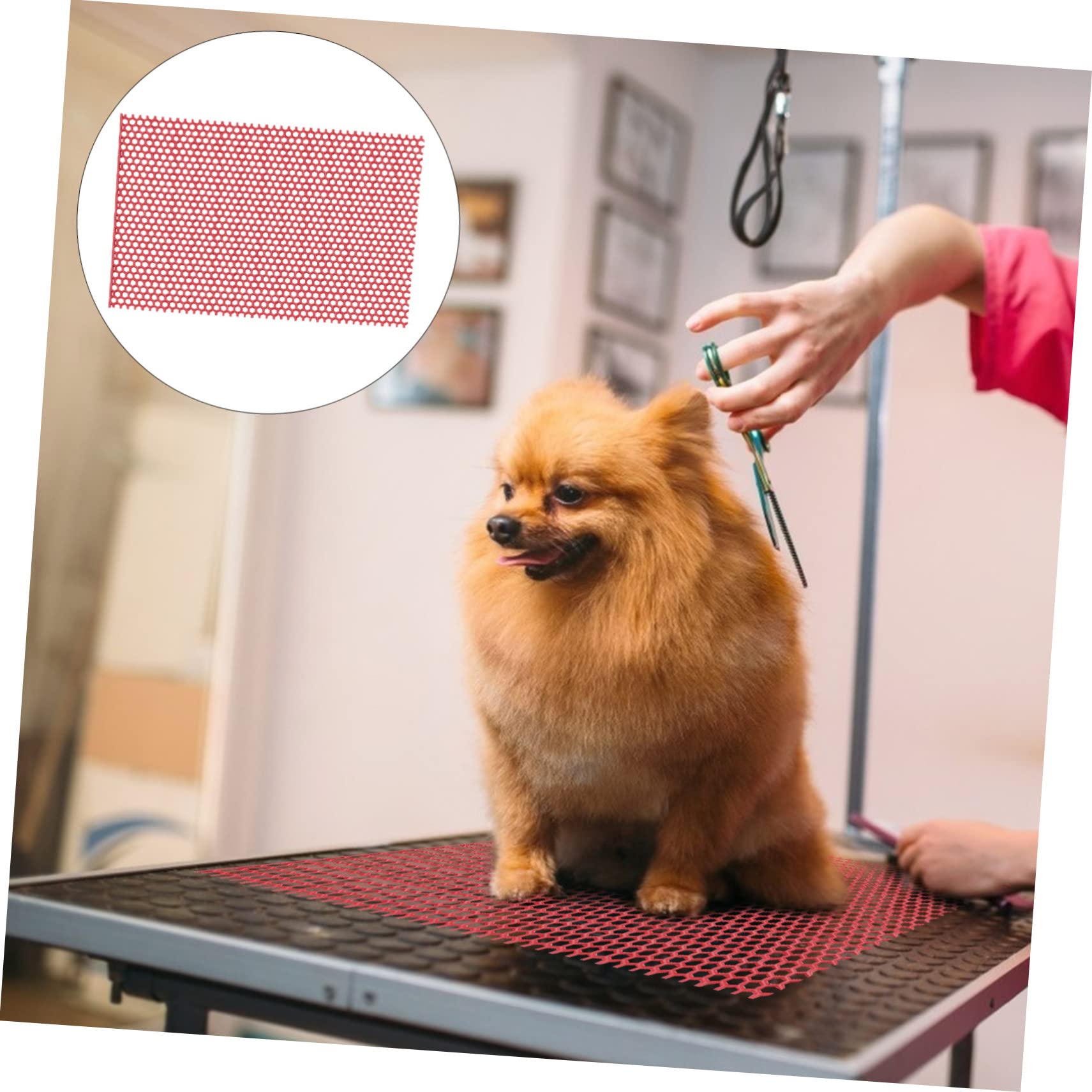 Tappetino Base Isolante per Gabbia in Pvc per Cani Bordi Arrotondati Accessorio Veloce Drenaggio Dell'urina per Recinto Animale Domestico per Cuccia Rossa