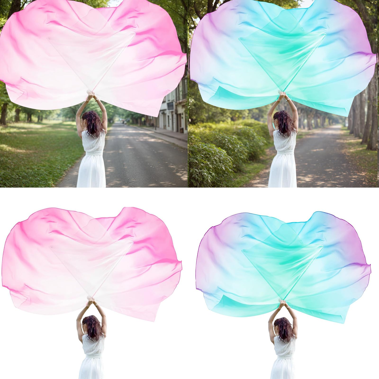 Lot de 2 drapeaux de danse avec tige évolutive pour une utilisation durable