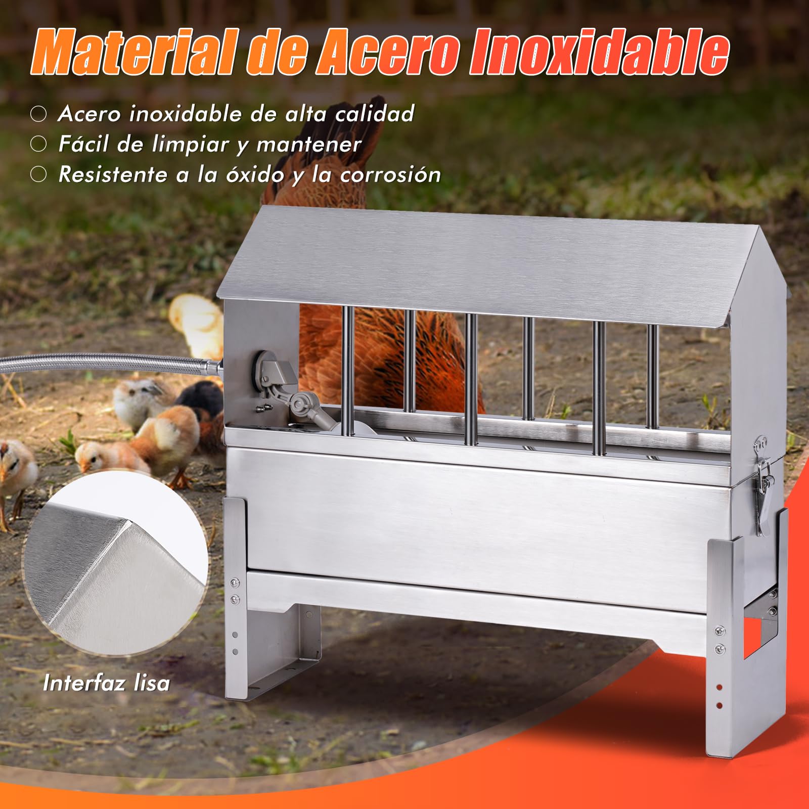 Bebedero para Palomas Bebedor AutomáTico De Acero Inoxidable con VáLvula De Flotador De 1/2 Pulgadas, Alimentador para Colas, Pollos Y Patos