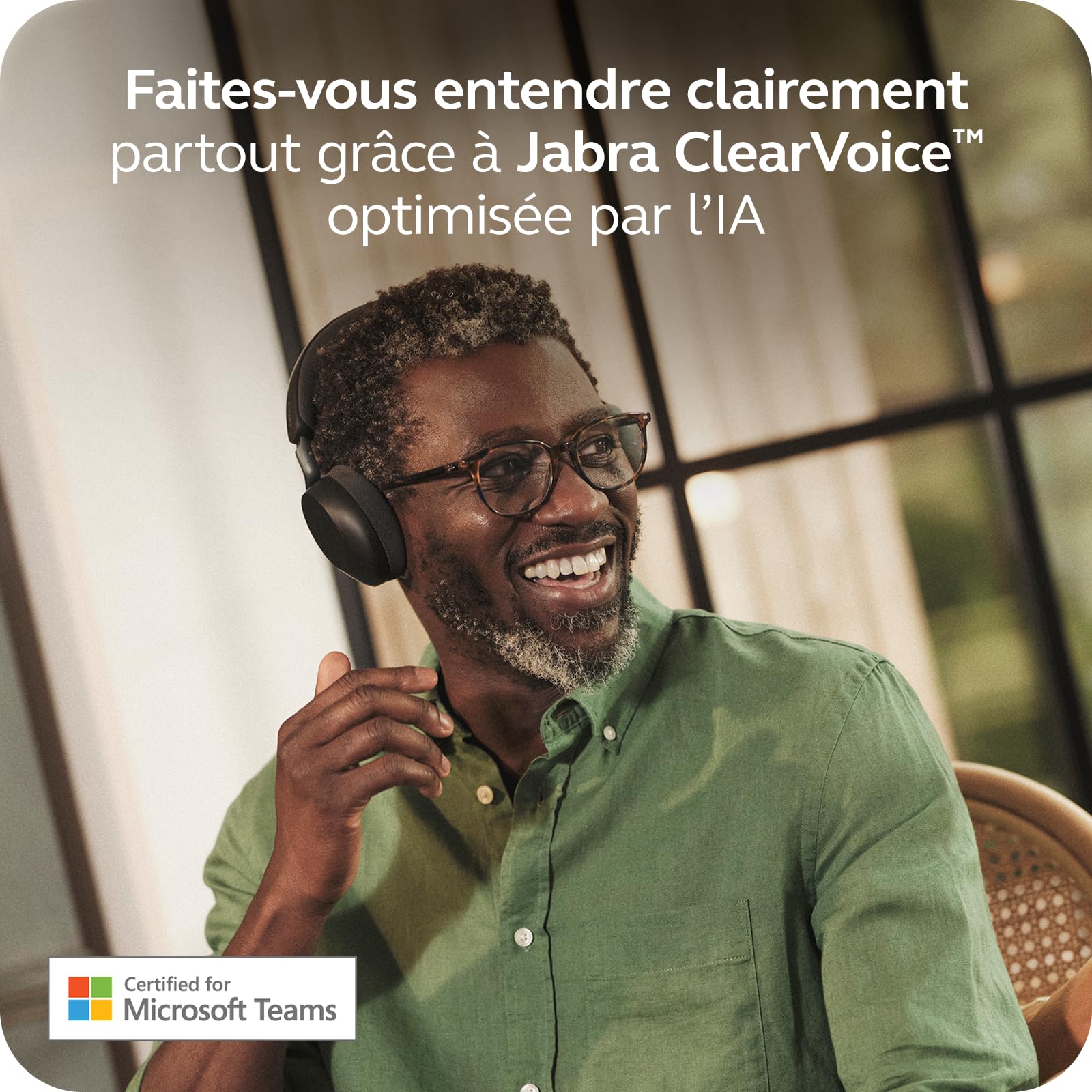 Jabra Evolve3 75 Casque on-Ear Bluetooth sans Fil avec Micro et Station de Charge pour Travail, USB-C, IA Appel Vocal, ANC Avancée, 22h, MS Teams Certifié, Noir