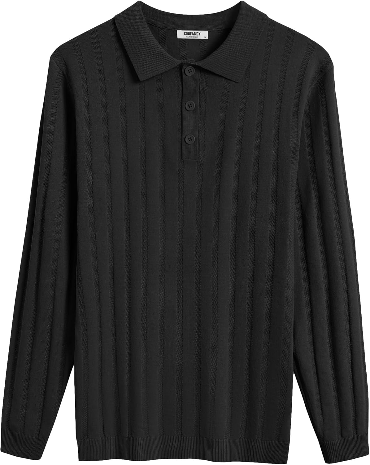 COOFANDY Men Knit Long Sleeve Polo Shirts Casual Dress Collared Sweater Pullover Button Down Golf Polo Shirts - Image 8