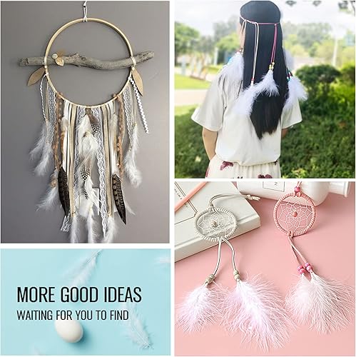 Miniatura 6 de THARAHT 200 plumas de marabú de pavo esponjosas de 4 a 6 pulgadas para decoración de atrapasueños y manualidades, plumas de marabú de pavo