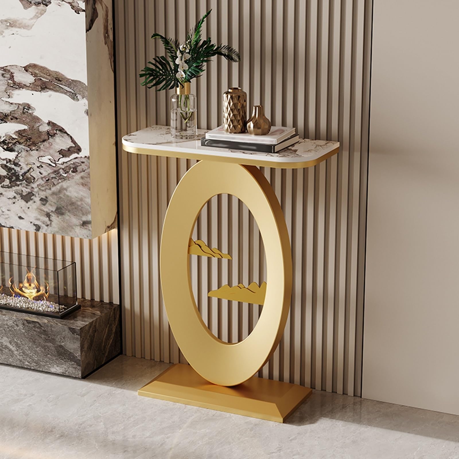Mesa de sofá estrecha para pasillos pequeños que elimina el desorden del hogar