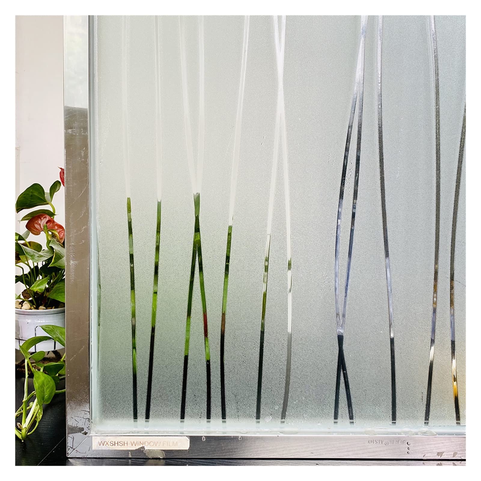 Stained Glass Window Film Window Film Frosted Glass Film Sun Blocking Static Clings Non-Adhesive Heat Control Home Office Decorative Stickers(Beige,75x300cm)