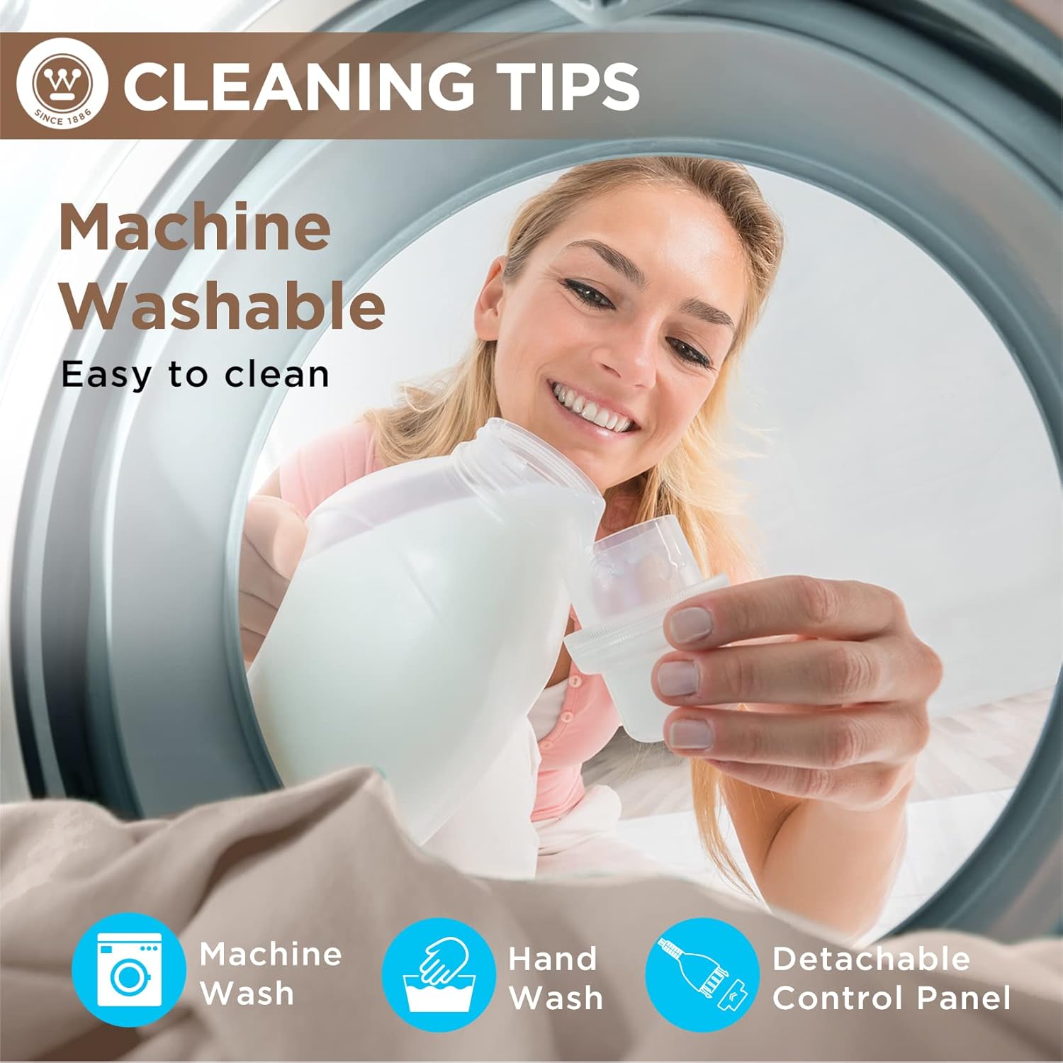 Westinghouse Heated Blanket, Electric Throw Blanket with 10 Heating Levels, 12 Hours Auto Off, Overheat Protection, Machine Washable, Flannel (Twin, 62x84 Inches, Beige) - Image 8