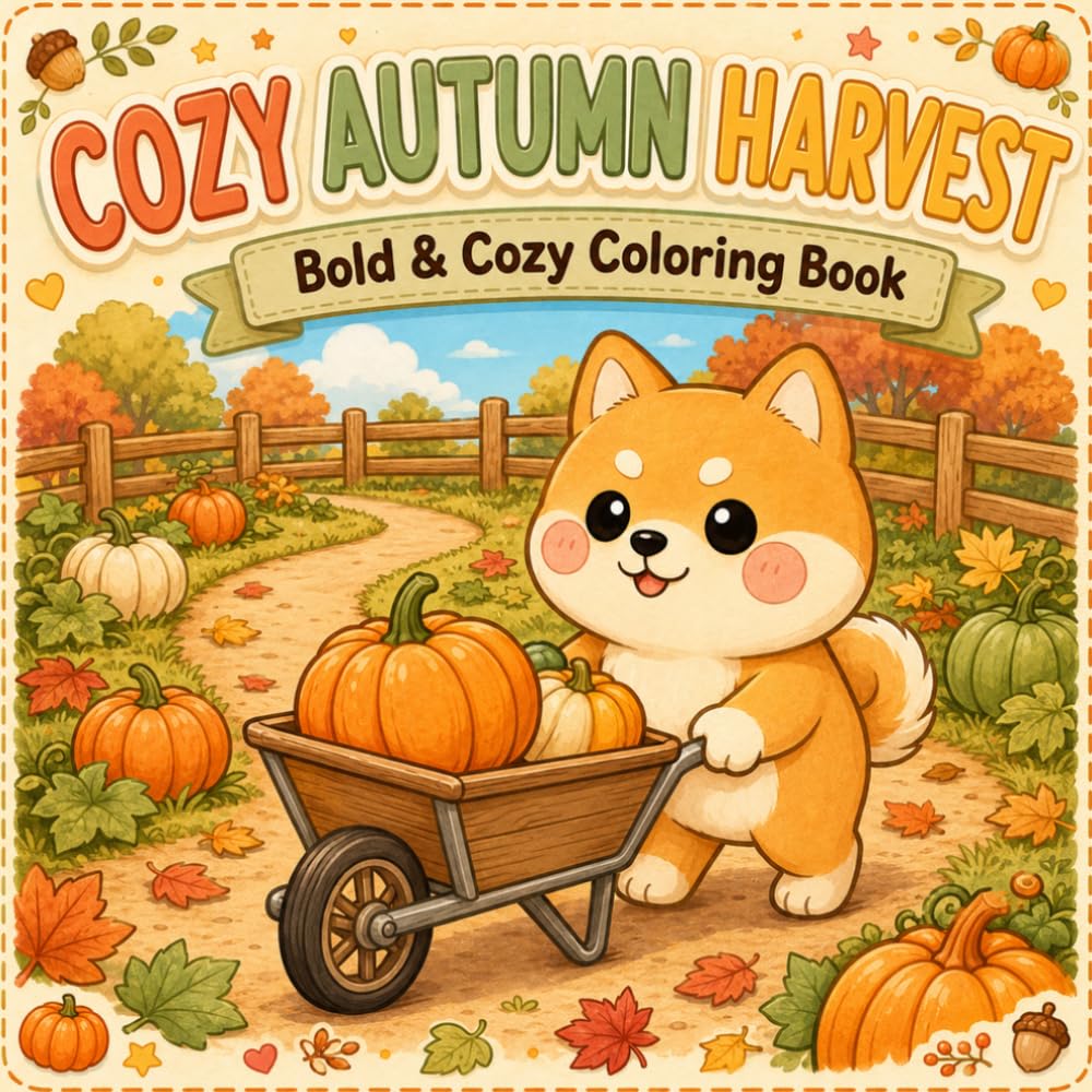 Cozy Autumn Harvest: Bold & Cozy Coloring Book