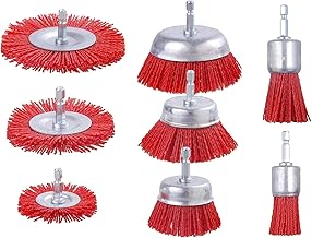 Lot de 7 Brosses en Nylon pour Perceuse - Tige 1/4 - Meuleuse d'Angle - Brosses Abrasives pour Enlever la Rouille - Couleur
