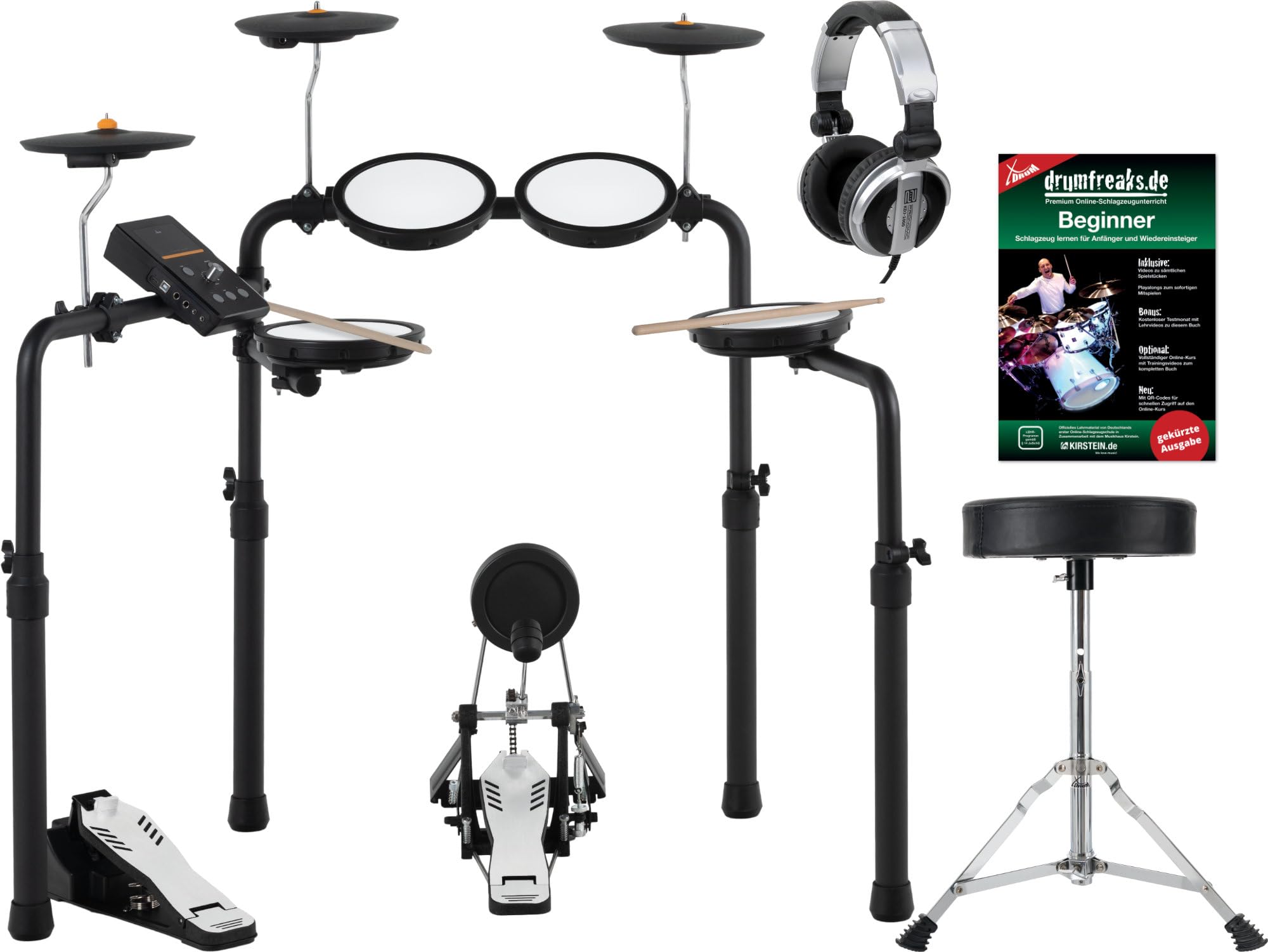 XDrum DD-250P E-Drum Kit Live Set - Batterie électronique avec pads Mesh Head