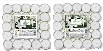 Bougies Chauffe-plat Aladino - Lot De 50, Parfum Fleurs De Coton, 75g Chacune, Récipient Métal