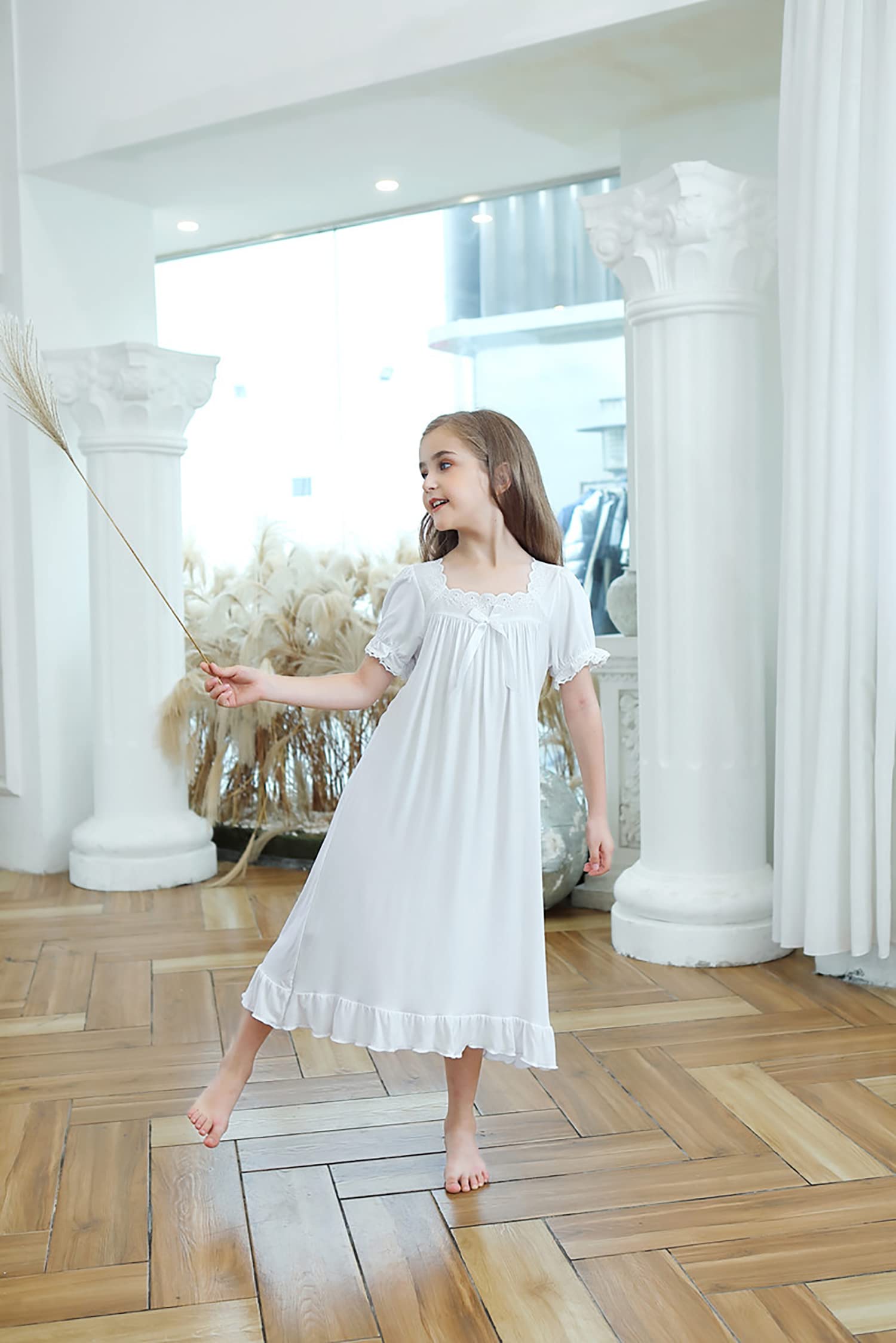 Verve Jelly Camisones para niñas, ropa de dormir de manga corta, cómoda camisa de dormir de princesa, vestido de pijama, vestido de dormir para niña pequeña
