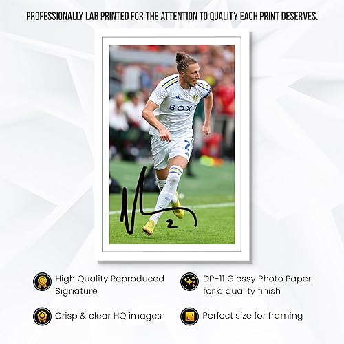 Miniatura 3 de RJR PRINTS Luke Ayling - Leeds United firmado 12 x 8 pulgadas impresión fotográfica preimpresa autógrafo, regalo de fútbol