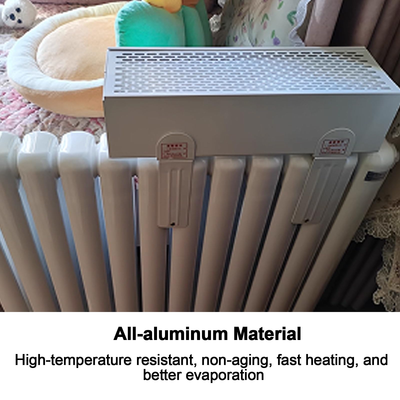 Umidificatore per Radiatore Ad Olio, Umidificatore per Termosifoni, per Camera da Letto E Soggiorno, Materiale in Alluminio con Asta Retrattile per Stendere I Vestiti(40cm/16in)