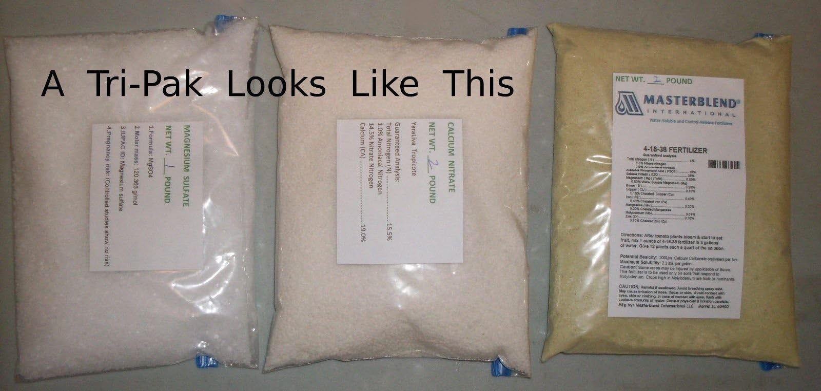 Masterblend Fertilizer 4-18-38 Tri-Pak