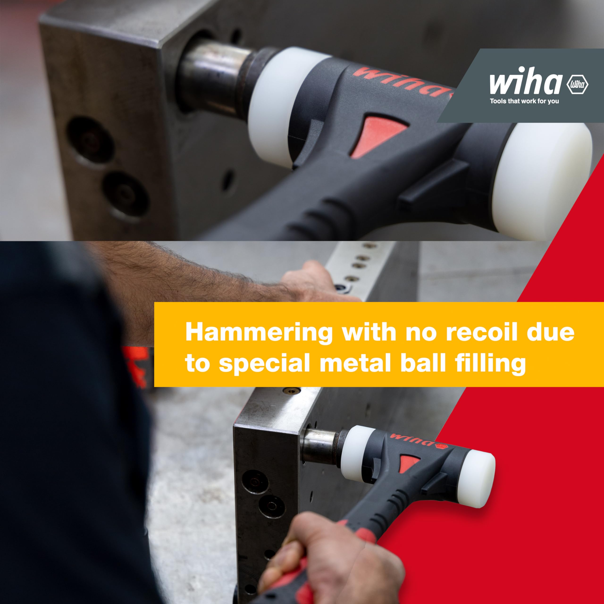 FibreBuzz® Soft-Faced Hammer Without Recoil, Very Hard with Replaceable Hammer face - SB8041 FibreBuzz 40 - Image 3