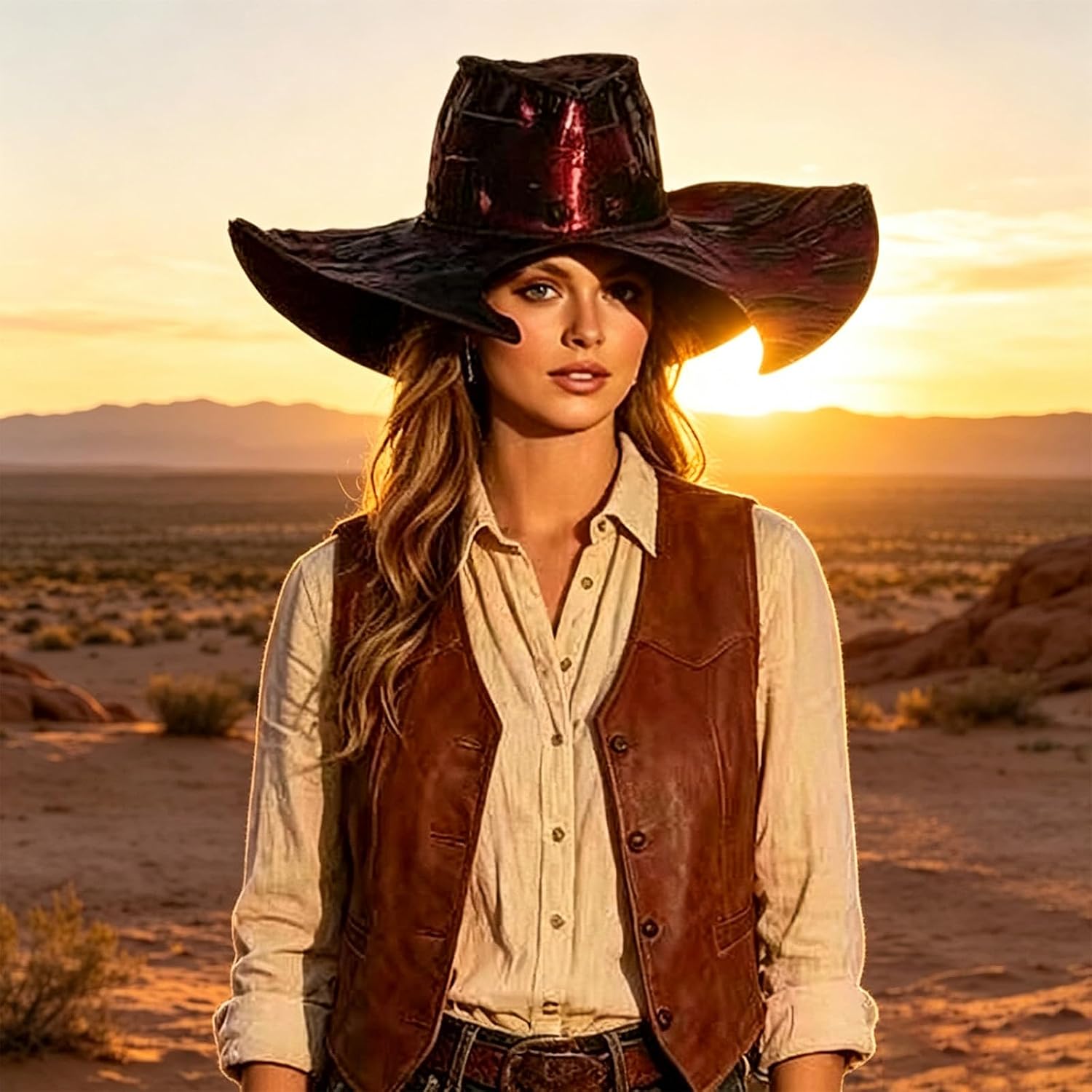 Adults Embossed Pattern Western Pirate Cowboy Cap