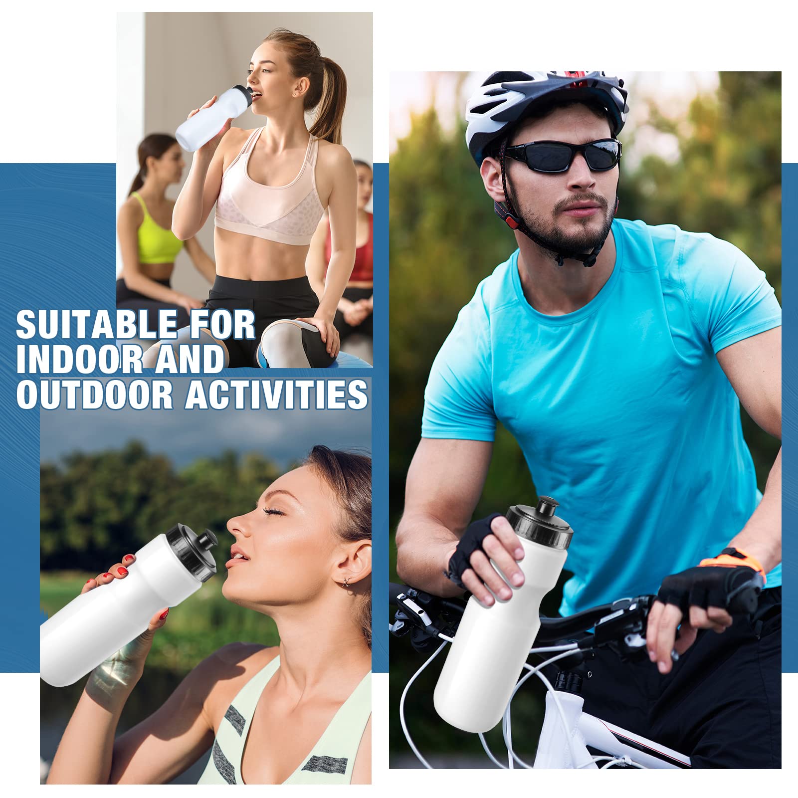 Mimorou Sport-Wasserflaschen 758 Ml, 12 Stück – Auslaufsichere Push/Pull-Kappe, BPA-frei, Für Fahrrad & Fitness