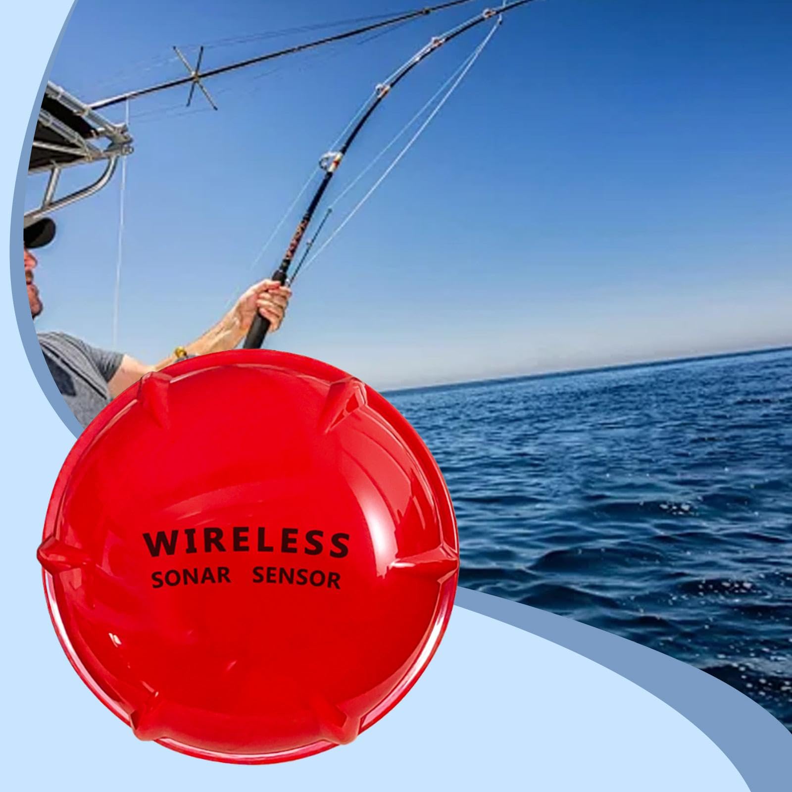 MERIGLARE Buscador de Peces Sonda Sonar Recargable Submarino Y Medidor de Profundidad con Ángulo de 90 Grados Hecho de PP Adecuado para Pesca en Hielo, Rojo