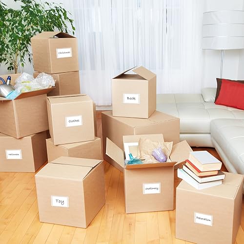 Miniatura 5 de Outus 100 bolsillos autoadhesivos para tarjetas de índice con tarjetas en blanco, 4 x 2.5 bolsillos adhesivos transparentes, soportes para