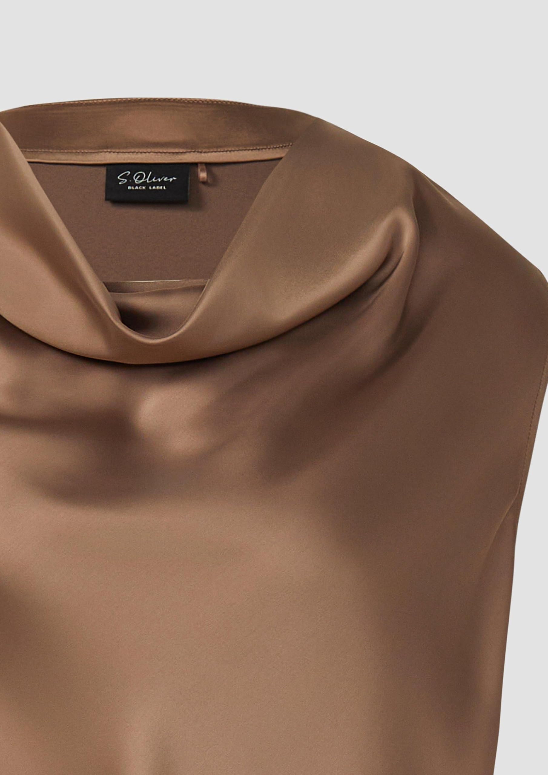 s.Oliver Satin-Top mit Wasserfall-Ausschnitt