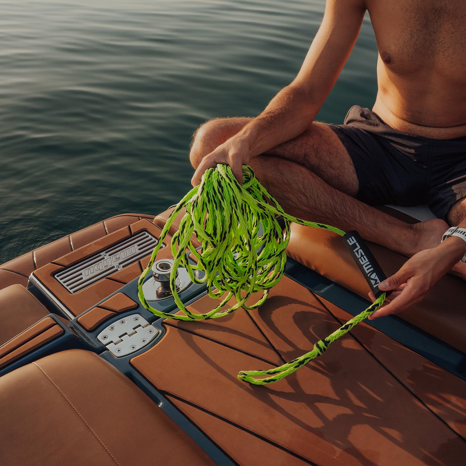 MESLE Schlepp-Leine 2P 50' für Wassersport Tubes und Schleppreifen, mit Schwimmer, Zug-Seil für 2 Personen Towable, Länge 15,2 m
