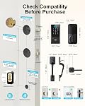 Hornbill WiFi Smart Lock with Handleset: Keyless Entry WiFi Keypad Deadbolt Lock, Compatible with Alexa, Remote Control, Fingerprint Password Unlock, Auto Lock, Built-in Wi-Fi (2.4Ghz)