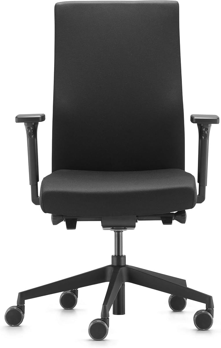 Trendoffice to-Strike Comfort pro sk 9248, Testsieger Stiftung Warentest, ergonomischer Bürostuhl mit 4D-Armlehnen, höhenverstellbare Rückenlehne, by Dauphin (schwarz)