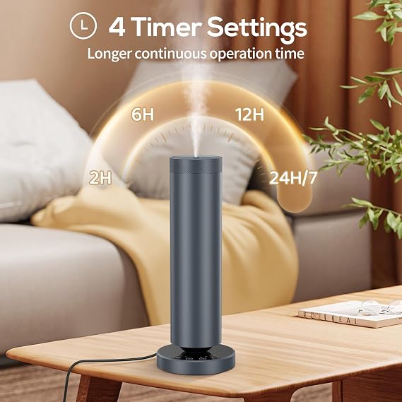 Waterless Diffuser with 108 ML Essential Oils, Covers 1000 Sq Ft,Grey