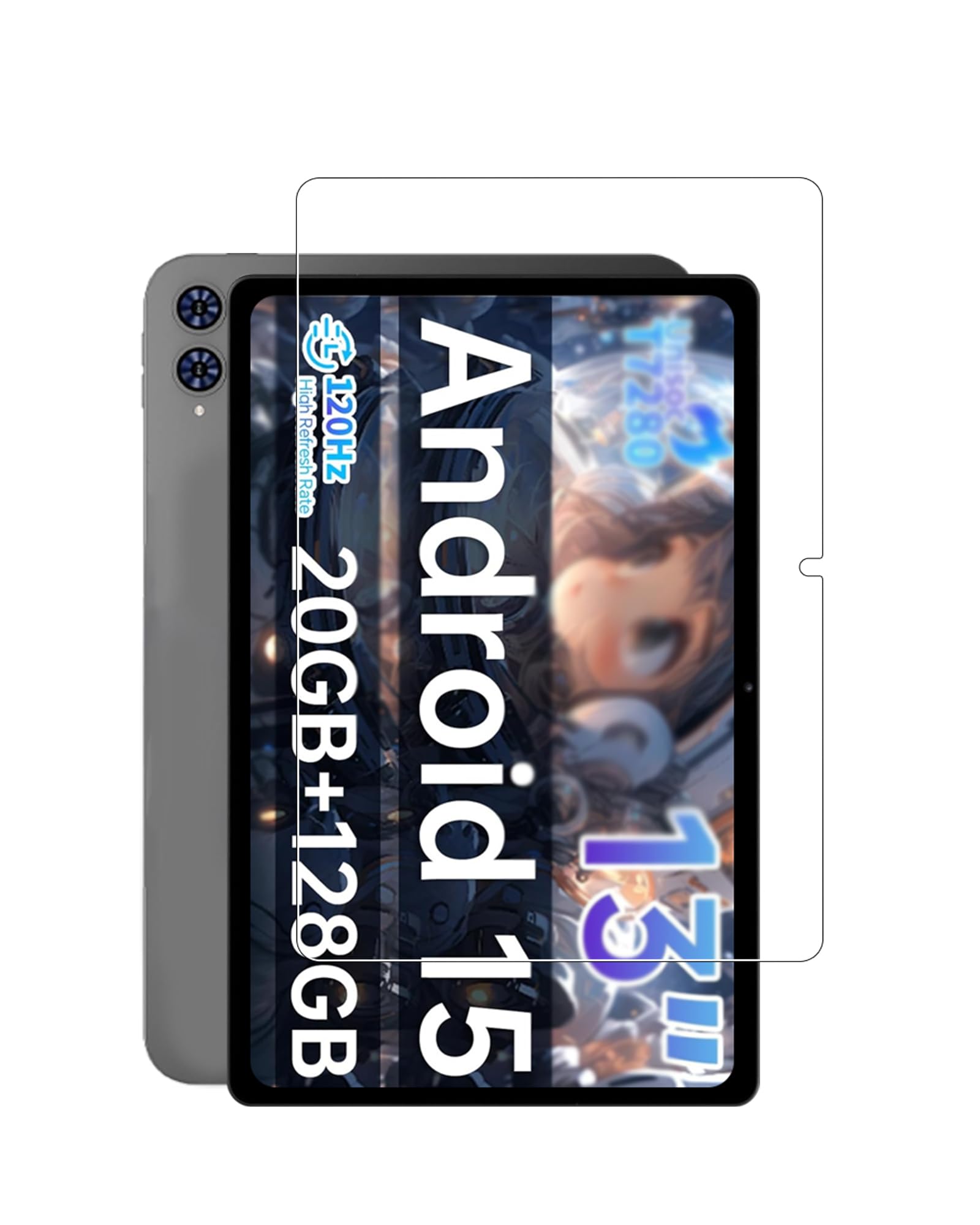 WUNIAK Screen Protector for TECLAST T65 Android 15 Tablet 13.4 inch, HD Scratch Resistant Tempered Glass Film for TECLAST T65 Drop Protection,Touch