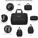 Underseat Carry On Luggage Lightweight Travel Tote Weekender Bag Overnight Duffle for Trip, Travel Essentials Personal Item Travel Bag for Women and Men,Black