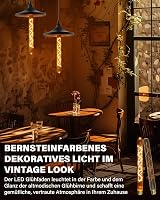 BrightArk Vintage E27 LED Izzó - 30 cm Hosszú Dimmelhető Edison Retro Dekoratív Lámpa 4W - Borostyán Spirál Steampunk Fali Világításhoz 2700 2