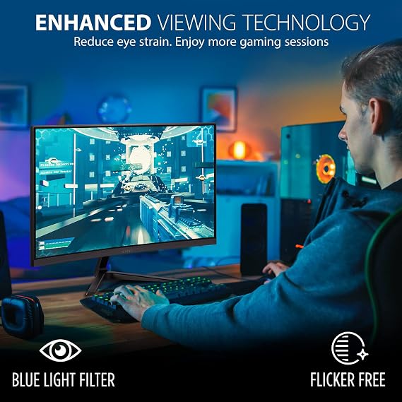 ViewSonic VX2418C 24 Inch 1080p Curved Gaming Monitor, 180Hz, 1ms, HDMI