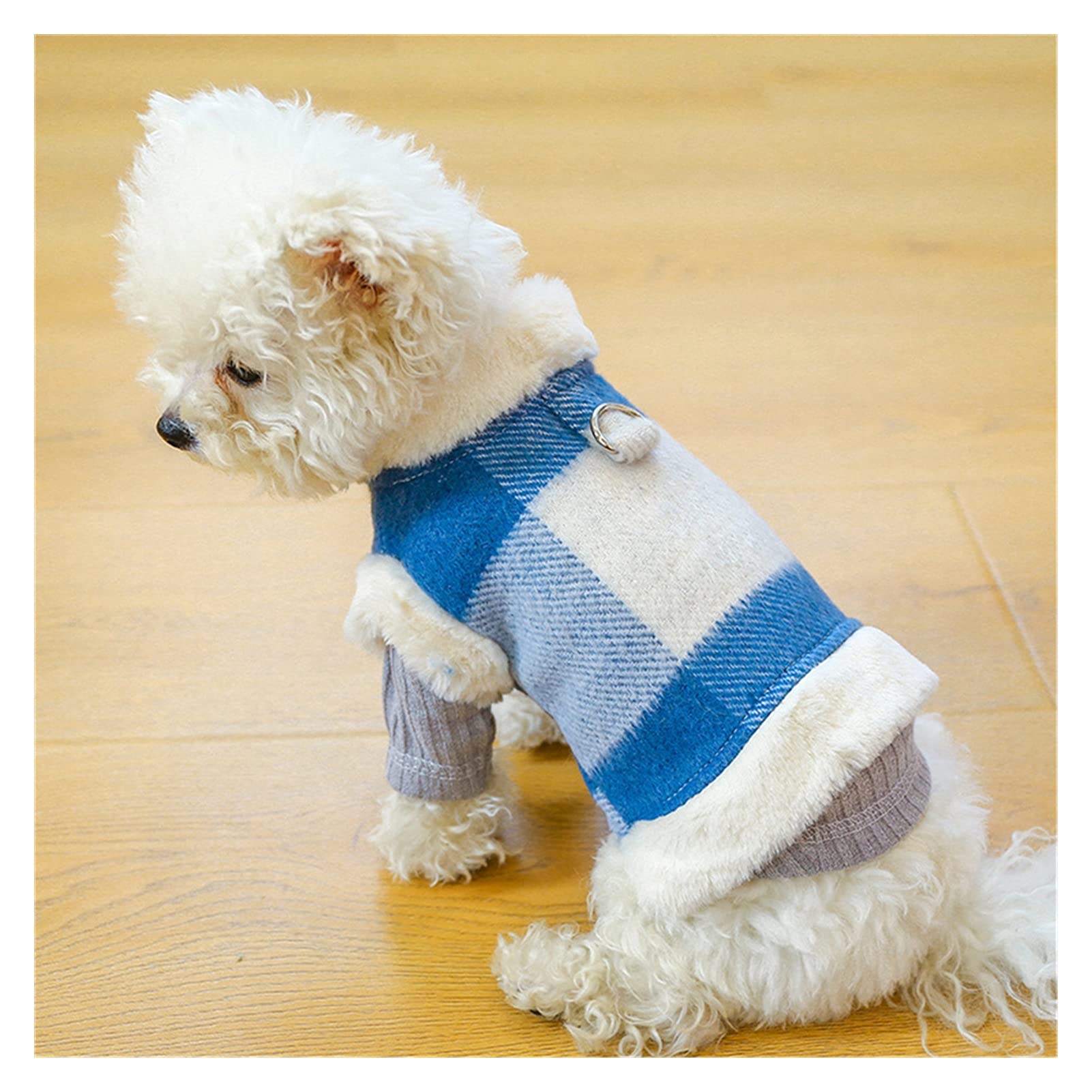 Vêtement chien hiver chaud costume pour chiot avec veste de traction en coton matelassé
