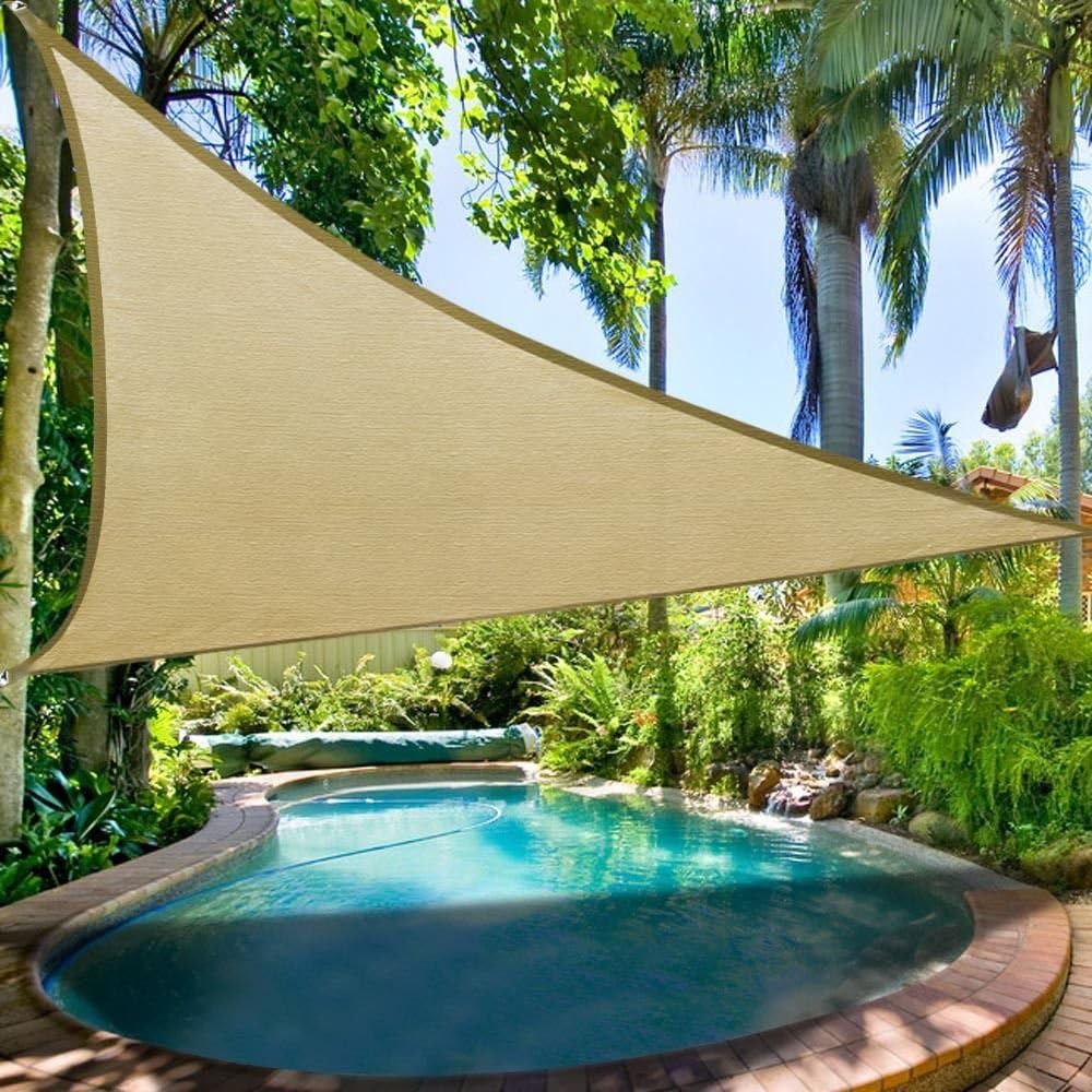 San Diego Sail Shades 16'x16'x16' Triangle (Sandy Beach) - Heavy Duty Commercial Grade 205gsm Shade Sail