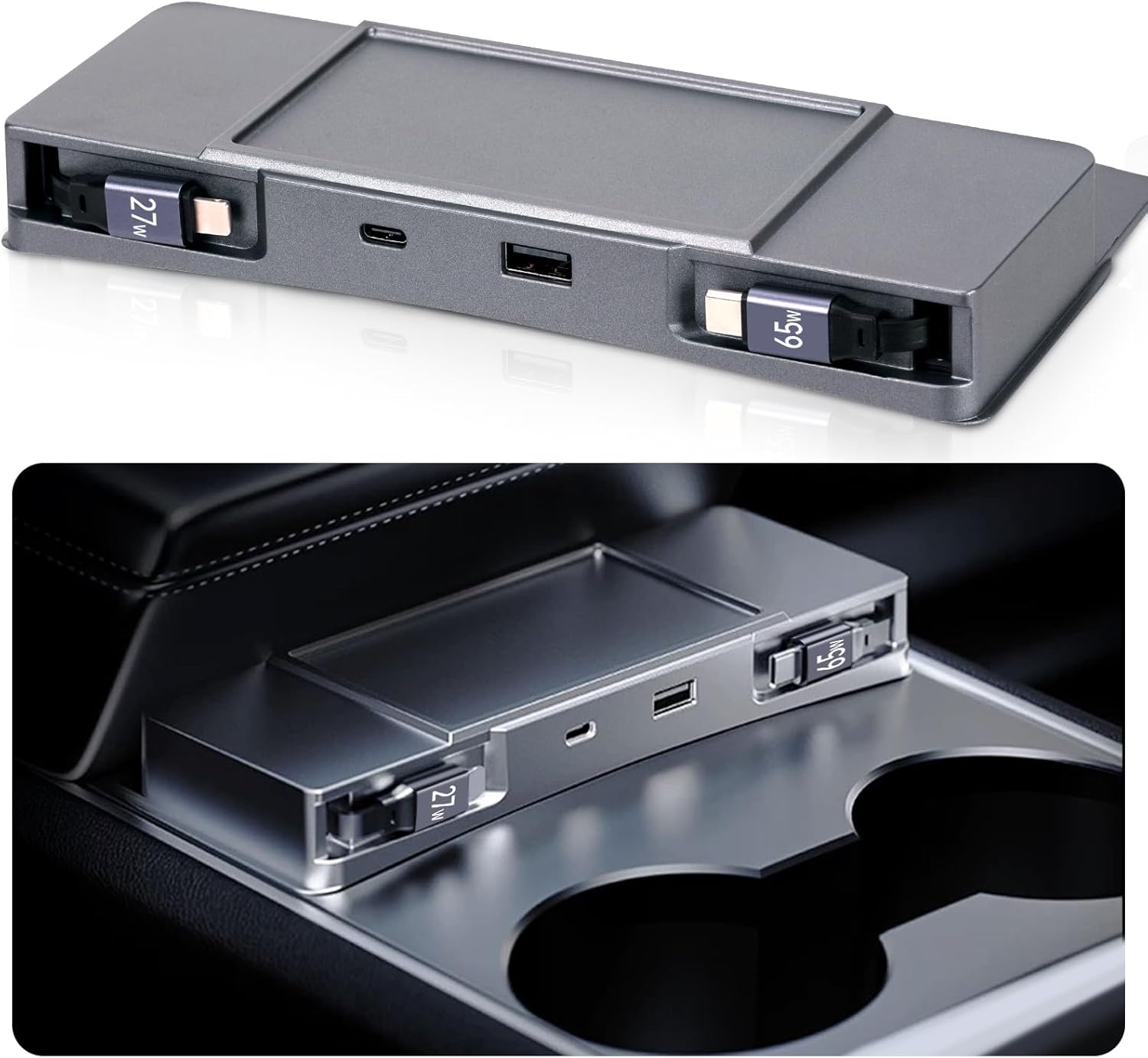 USB Hub for Tesla Model Y 2020-2024 Model 3 2020-2023 Armrest Storage product image