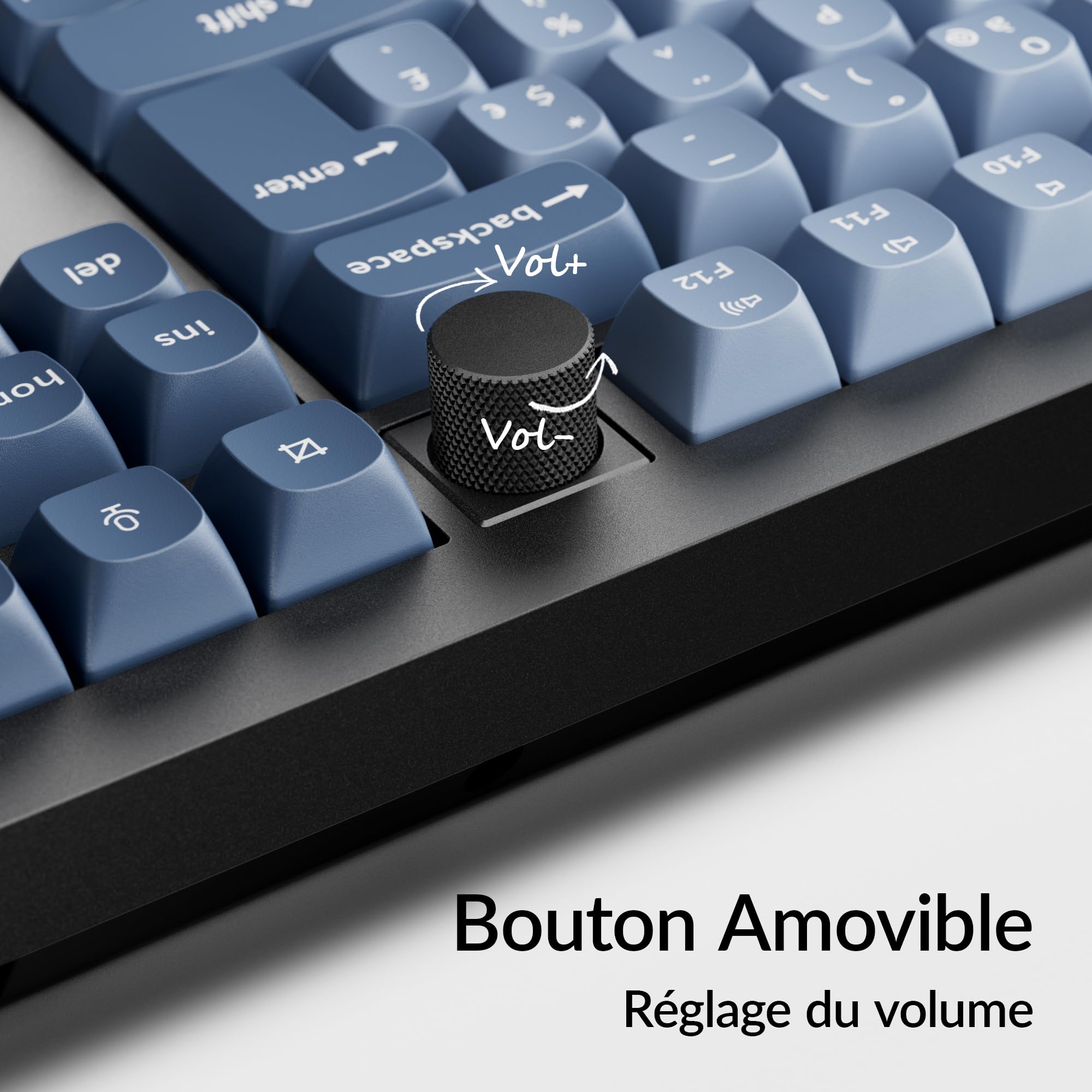 Keychron V6 Max Clavier Mécanique 100% AZERTY, 2.4 GHz/Bluetooth/Filaire, Programmable QMK, RVB, 4000mAh, Hot-Swap, Clavier de Gaming pour Mac/Win/Linux, Gateron Jupiter Switches Rouges
