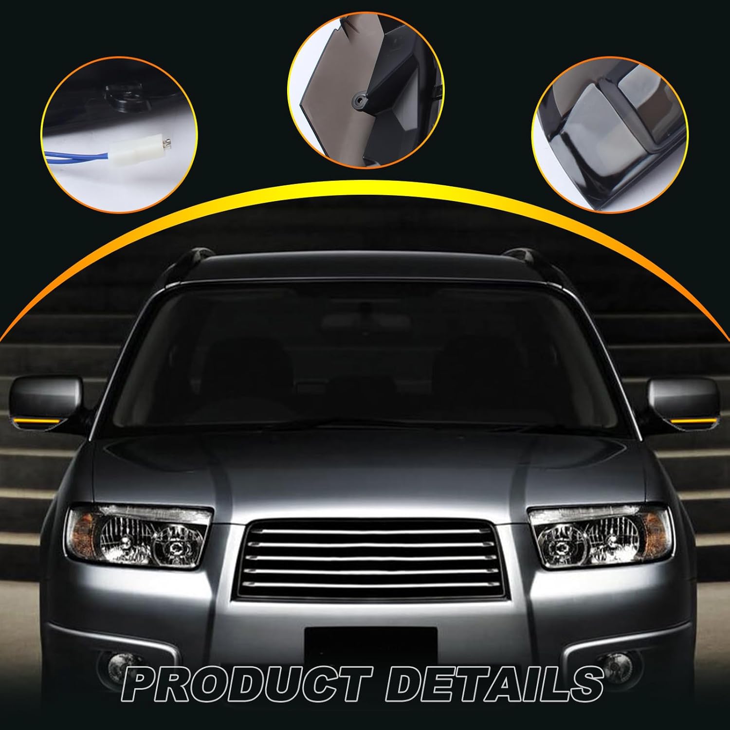 [2pcs] LED Side Mirror Sequential Turn Signal Lights for Subaru Forester Legacy Outback 2003-2008,Tribeca B9 2006 Assemely-Smoked Lens