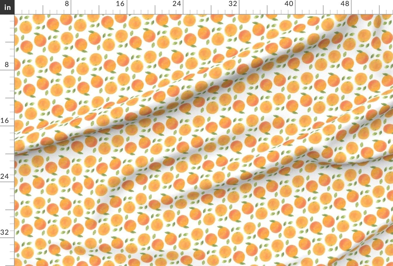 Spoonflower Fabric - Watercolor Oranges Citrus Orange Fruit Printed on Upholstery Velvet Fabric Fat Quarter - Upholstery Home Decor Bottomweight Apparel