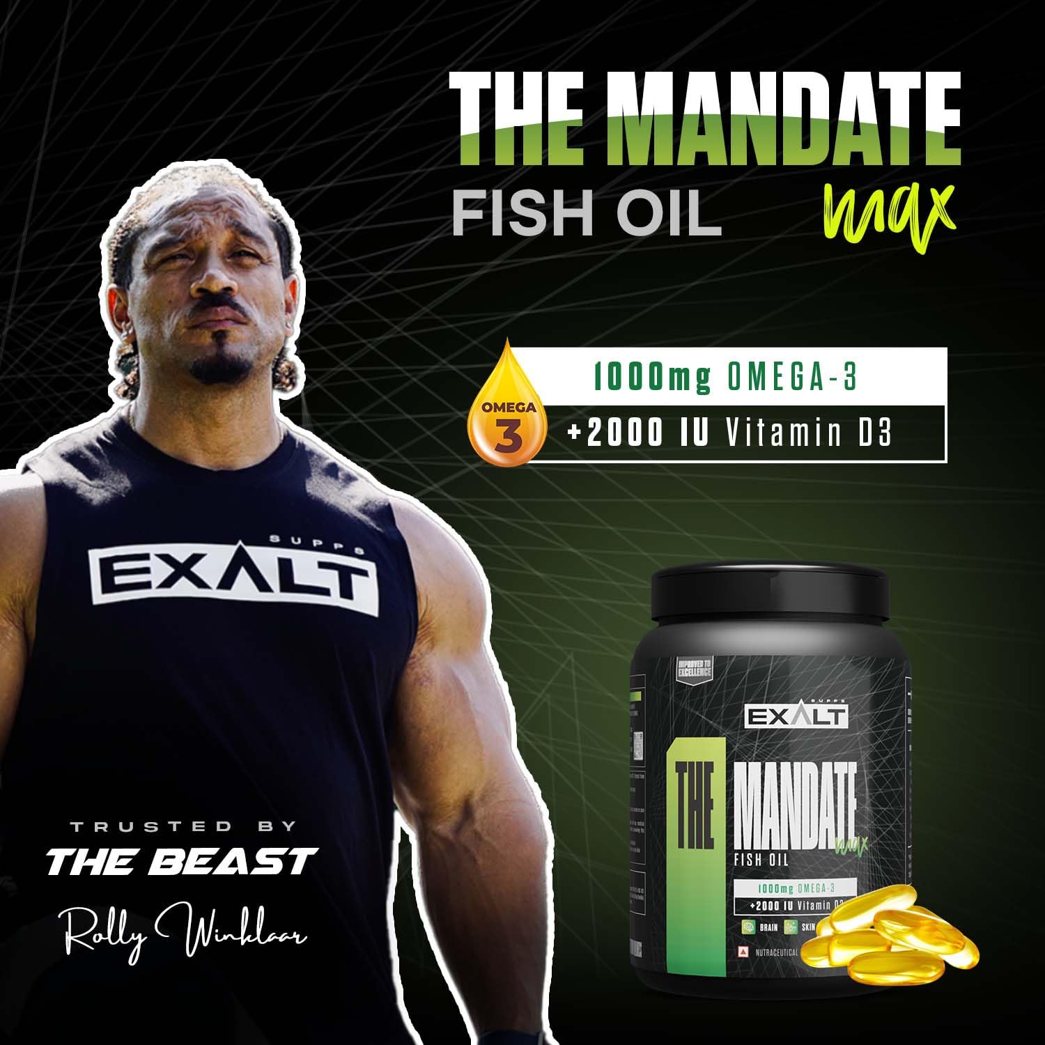 Exalt Supps The Mandate Fish Oil 1000mg DHA Per Serve | 100 Softgels | Enhances Cardiovascular Health | Pure | No Fish After Taste - Image 5 thumbnail