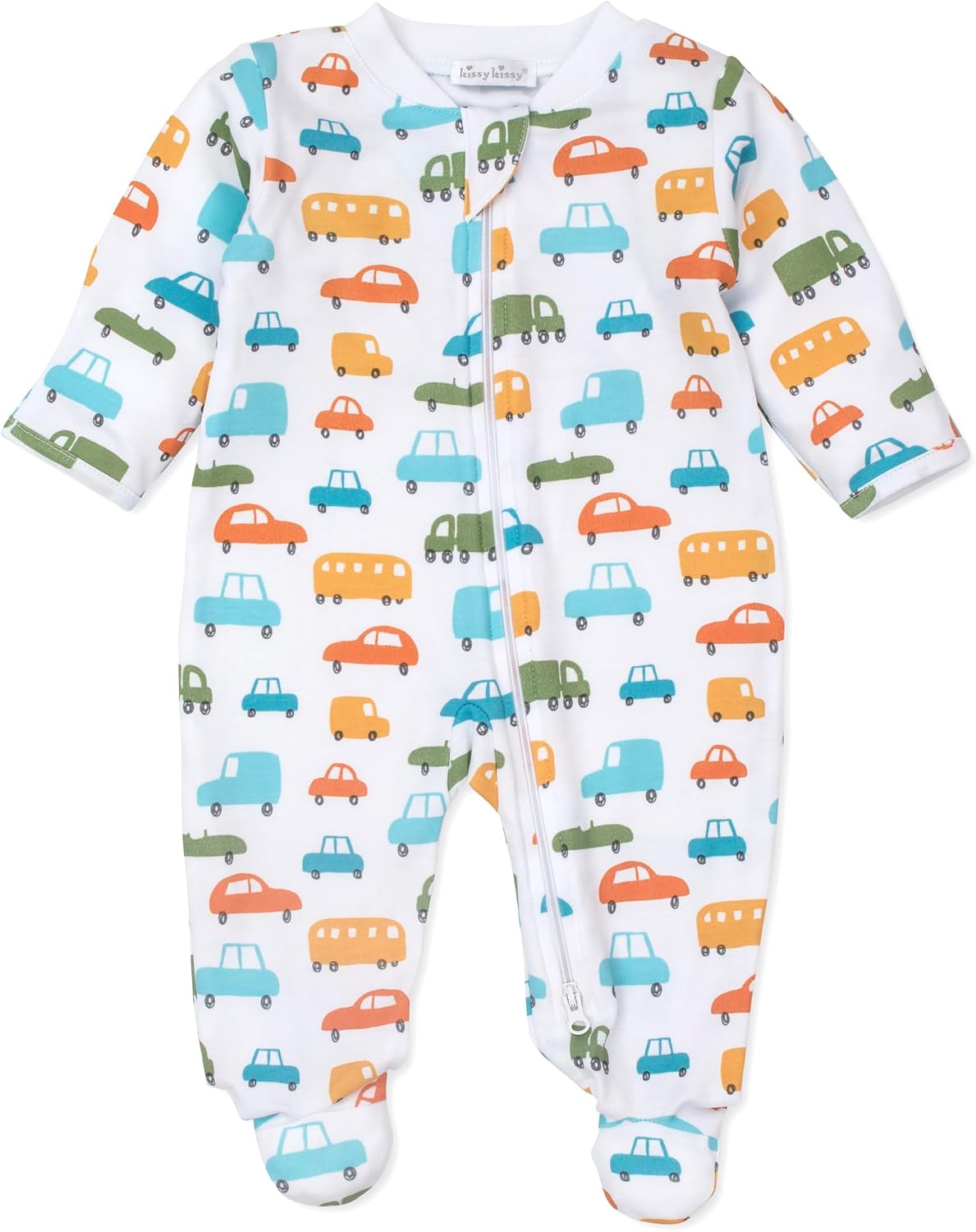 Kissy Kissy Baby Boys Infant Pajamas Traffic Jam Print Footie With Zipper