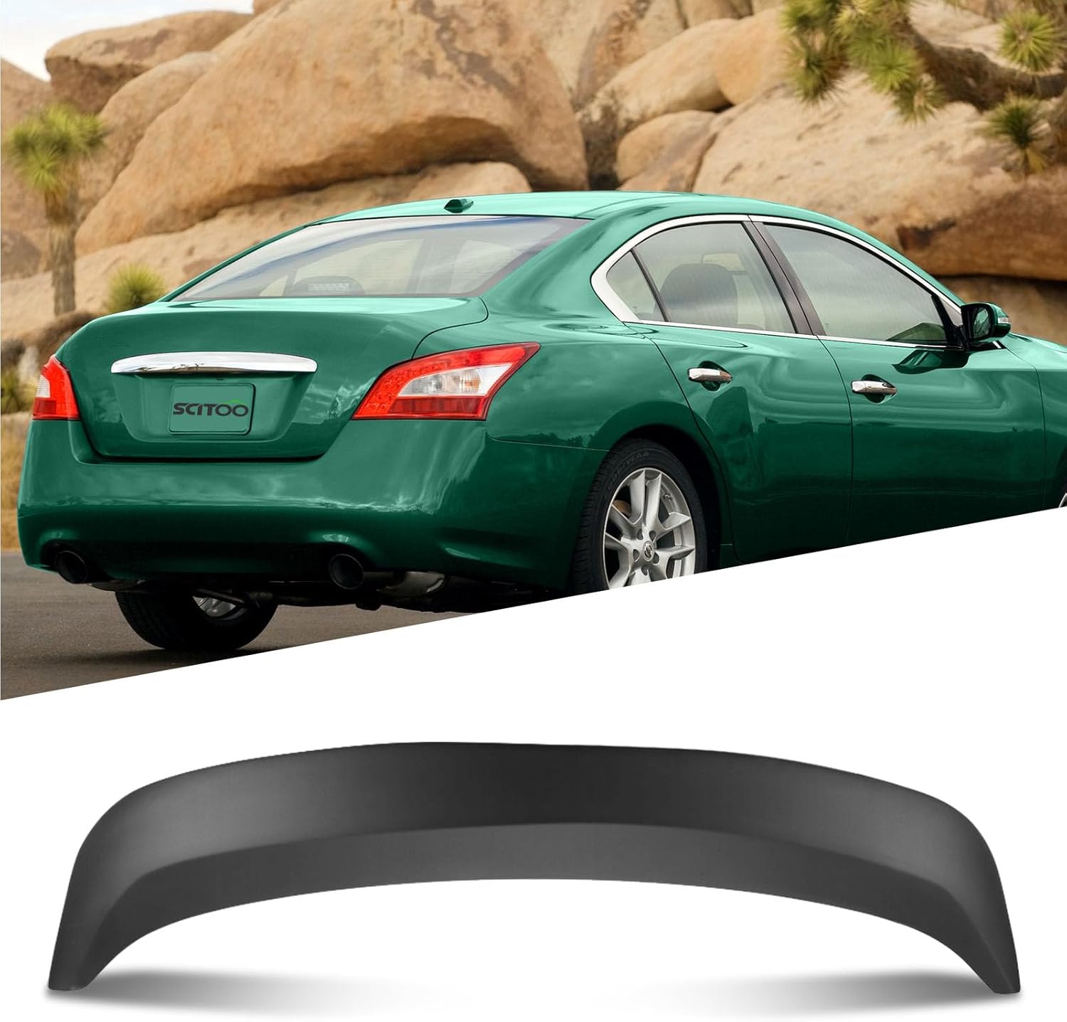 SCITOO Rear Spoiler Wing for Nissan Maxima 2009-2015, Trunk Lip Spoiler Wing Glossy Black Rear Wing Bolt-on Mount