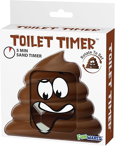 Miniatura 7 de Funwares Temporizador de baño: divertido temporizador de arena de 5 minutos para chicos que pierden el tiempo en el baño, regalo de broma para papá,